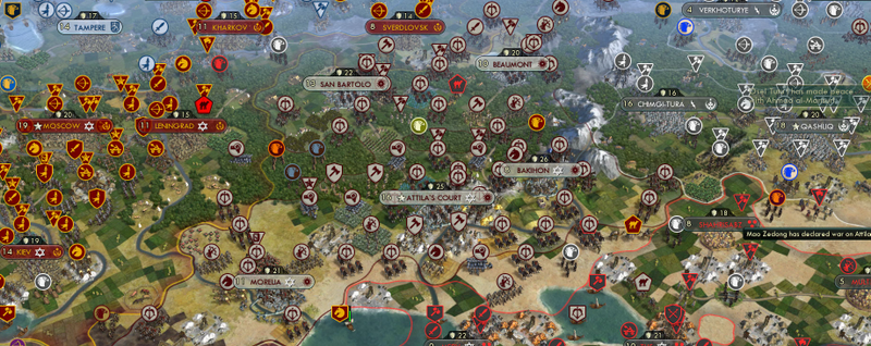 Illustration for article titled Civilization's Huge 61-Player War Is Just Nuts